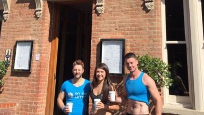 Free drink for  women wearing leggings and sports bra at Oakman Inns