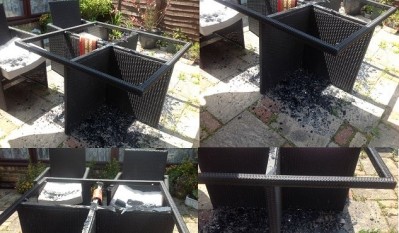 Furniture warning: pub's rattan and glass table shatters in heatwave