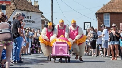 Charity pub wheelie bin race proves a hit