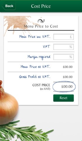 Gross profit calculator for pub food updated