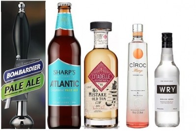 New products and alternatives (l to r): Bombardier, Sharp's pale ale, Citadelle, Ciroc and Wry