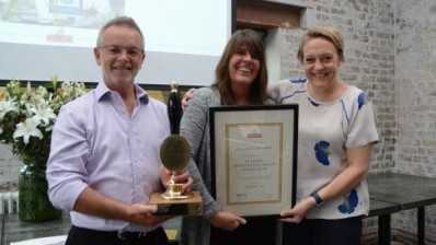 Outstanding quality: David and Caroline Beale with head brewer George Young (right)