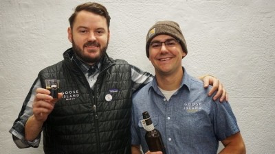 Transatlantic connection: Goose island European brand ambassador Josh Smith (left) and Chicago brewer Austin Niestrom 