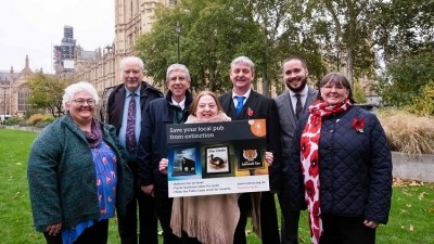 Joining forces: (l-r) Gillian Hough, Nick Boley, Ian Packham, Jackie Parker, Ian Garner, Ash Corbett-Collins and Lynn Atack from CAMRA's national executive