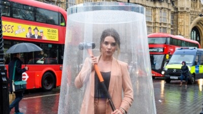 Duty bound: former Bake Off winner Candice Brown explains why she’s trapped in an upside-down pint glass and gives her take on the trade