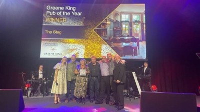GBPA 2023: winners share 'elation' (Pictured: Maria Harris and the team from Greene King pub of the year, the Stag in Hampshire)