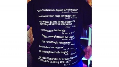 Beer chat: the T-shirt has created a talking point with customers at the pub