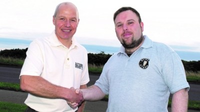 Part of the family: Autumn Brewing's Paul Hughes (left) with Peter Briggs of Black Storm