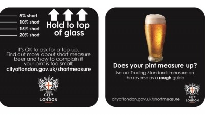 Made to measure: the beer mats are designed to help drinkers work out if their pints are short