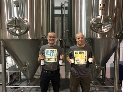Expansion: John Chilton (left) and Peter Briggs of Autumn Brewing Co with the new 3,500-litre fermenters