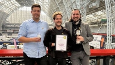 Favourite pint: voting opens for the CAMRA Champion Beer of Britain award 2024 (pictured: last year's winner Elland Brewery (l-r) brewing director Joe Francis, brewer Rob Thomas and marketing director Scott Hutchinson)
