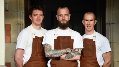 Heart-breaking theft: the Old Vicarage head chef Gavin Allan (centre) and his team planned to prepare meals for the community