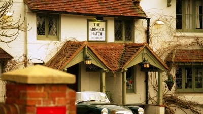 New management: Bradley Marchent, former general manager of Young's pubs, has taken over at the Abinger Common pub, the Abinger Hatch