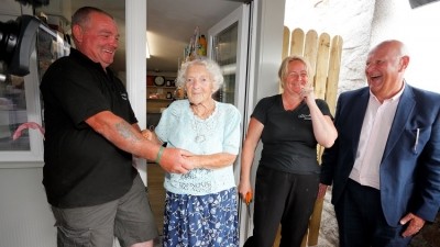 New opening: (left to right) Alastair Musgrave, Mary Stubbs, Julie Musgrave and Malcolm Harrison at the Greyhound