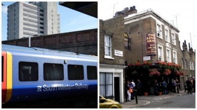 Railway woes: many commuters are ditching the pub as strikes have disrupted train timetables this Christmas (images: Dr Neil Clifton; John Lucas, Geograph)