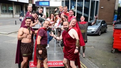 Heroic effort: Stonegate staff dressed up to race around London
