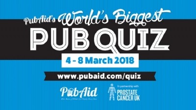 Returning sponsors: Prostate Cancer UK will partner with PubAid on the World's Biggest Pub Quiz
