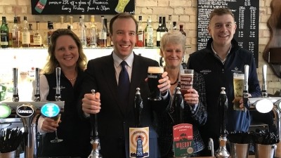 Tourism drive: Brigid Simmonds (second from right) and Matt Hancock (second from left) visited the Packhorse Inn