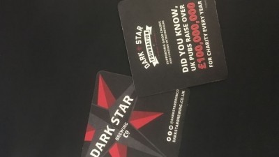 Selfless role: Dark Star beer mat reminds people what UK pubs do for charities across the country