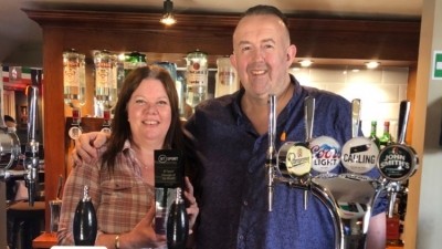 Show of support: publicans Tanya and Jonathon Childs have used their winnings to buy tech gear for NHS staff and patients