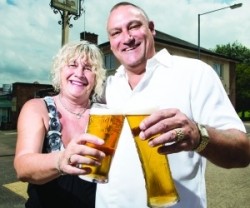 Here’s to us: Lesley and Ray Day toast their anniversary
