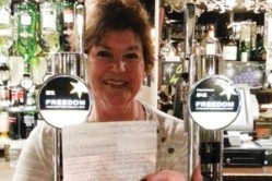 Licensee Frances Cunningham has donated the £100 cheque to her local church