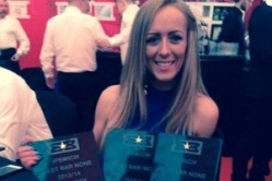 Liquid & Envy manager Emily Palmer with her three Best Bar None awards