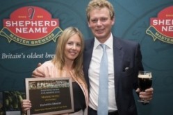 Marine Hotel manager Kathryn Gracey with Shepherd Neame chief Jonathan Neame