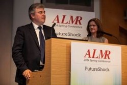 Brandon Lewis speaking at the ALMR Spring Conference with Kate Nicholls