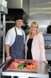 Head chef Mark Austin of Peach owned the Swan,Salford, left and Lynx Purchasing director Rachel Dobson, right