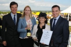 Winning team: (from left) Anthony Woodhouse, the Inn's manager Nina Bartlett, the Inn's licensee Jane Gould and business partnerships director at Hall & Woodhouse Matt Kearsey