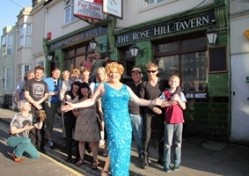 Campaigners outside the Rose Hill Tavern in Brighton