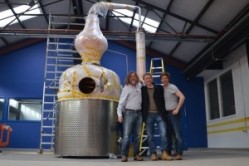 The Sipsmith team with Constance, one of the copper pot stills