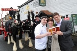 Thwaites Shire horses help relaunch refurbished pub