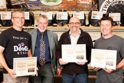 Chris Bingham of Binghams Brewery; SIBA chairman Guy Sheppard; Martin Guy of The Canterbury Ales and John Shepherd of 360o Brewing Company