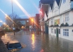 Drakes, Cork & Cask at the height of the floods