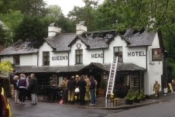 The Queen's Head Hotel the morning after the fire