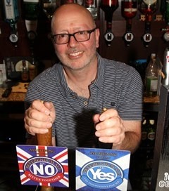 Bob Shields, owner of the Twa Dugs in Ayr, has launched special referendum ales