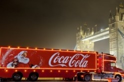 The Coca-Cola trucks form part of a Christmas push for the brand