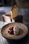Duck liver parfait with fig and cherry chutney